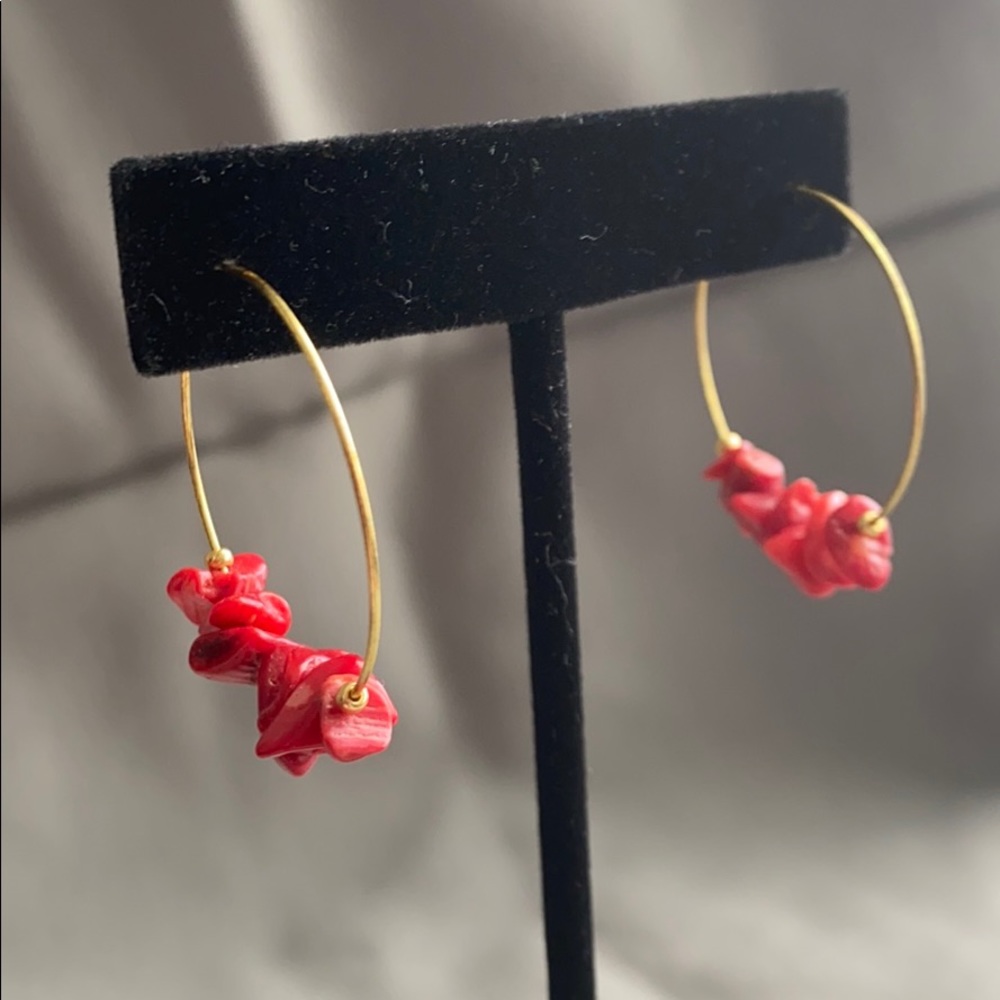 2/$12 Gold toned brass hoop earrings
